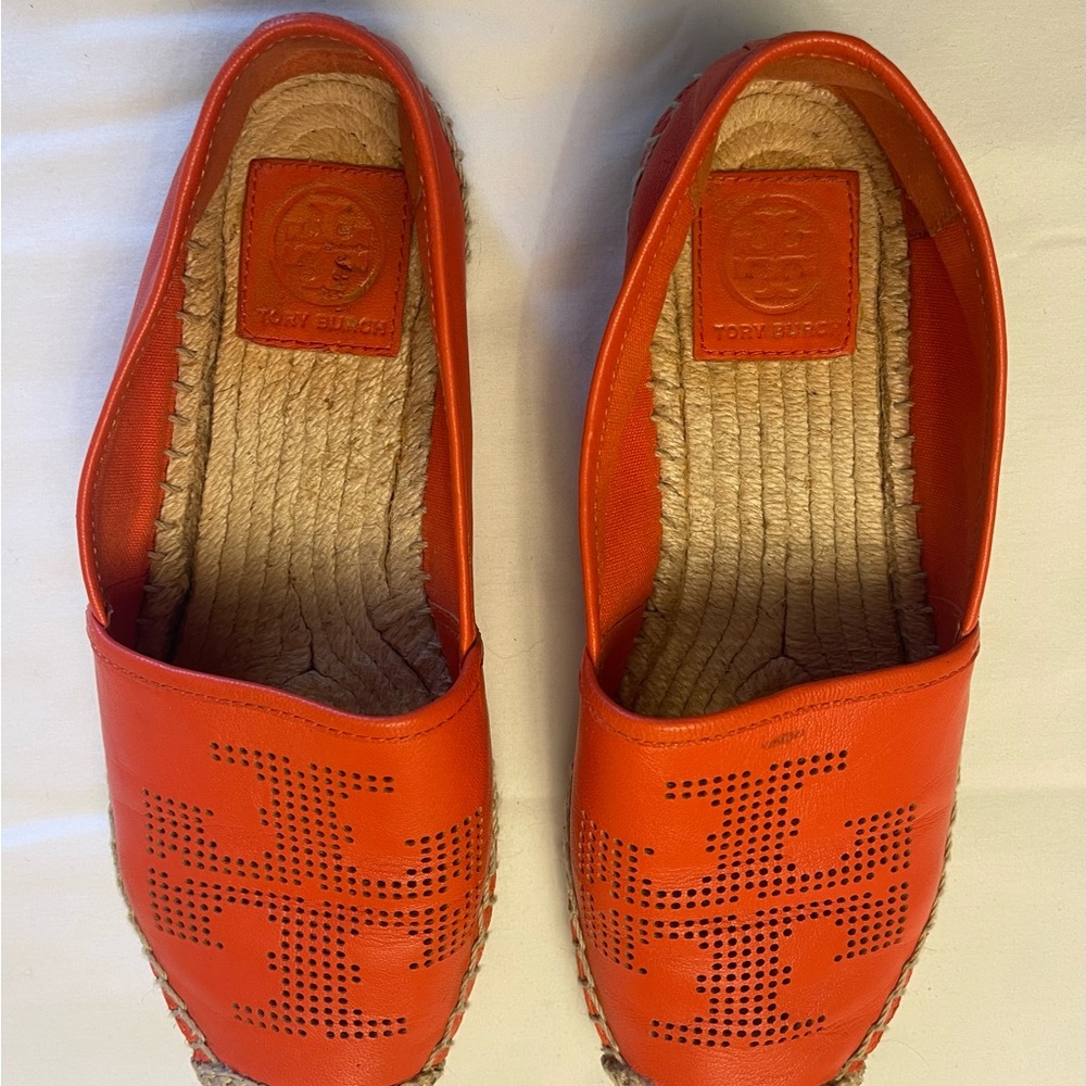 Tory Burch Bright Orange Espadrilles